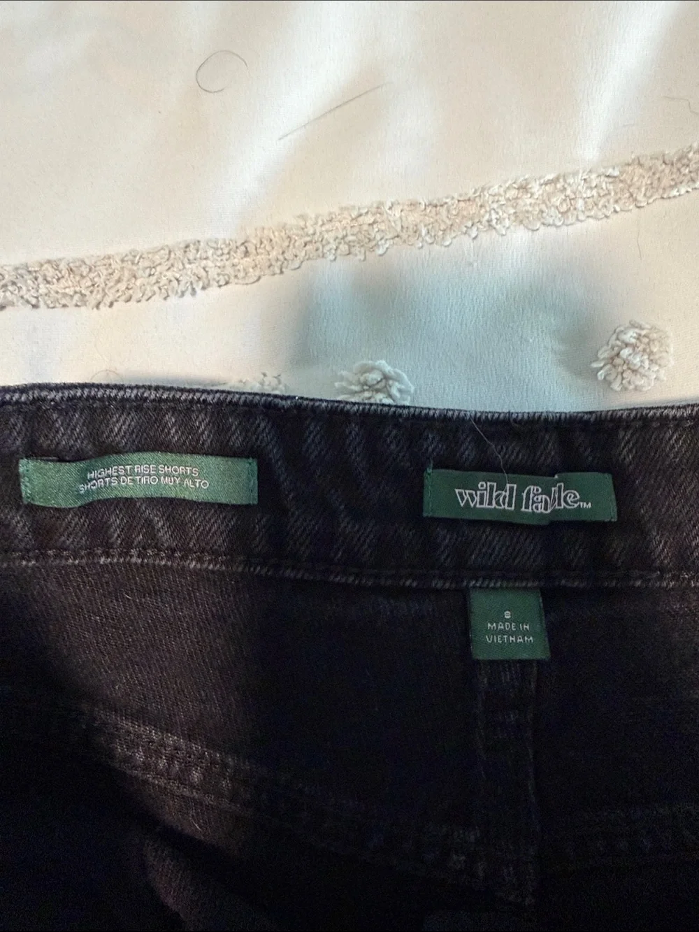 wild fable Black High-Rise Distressed Button-Front Jean Shorts